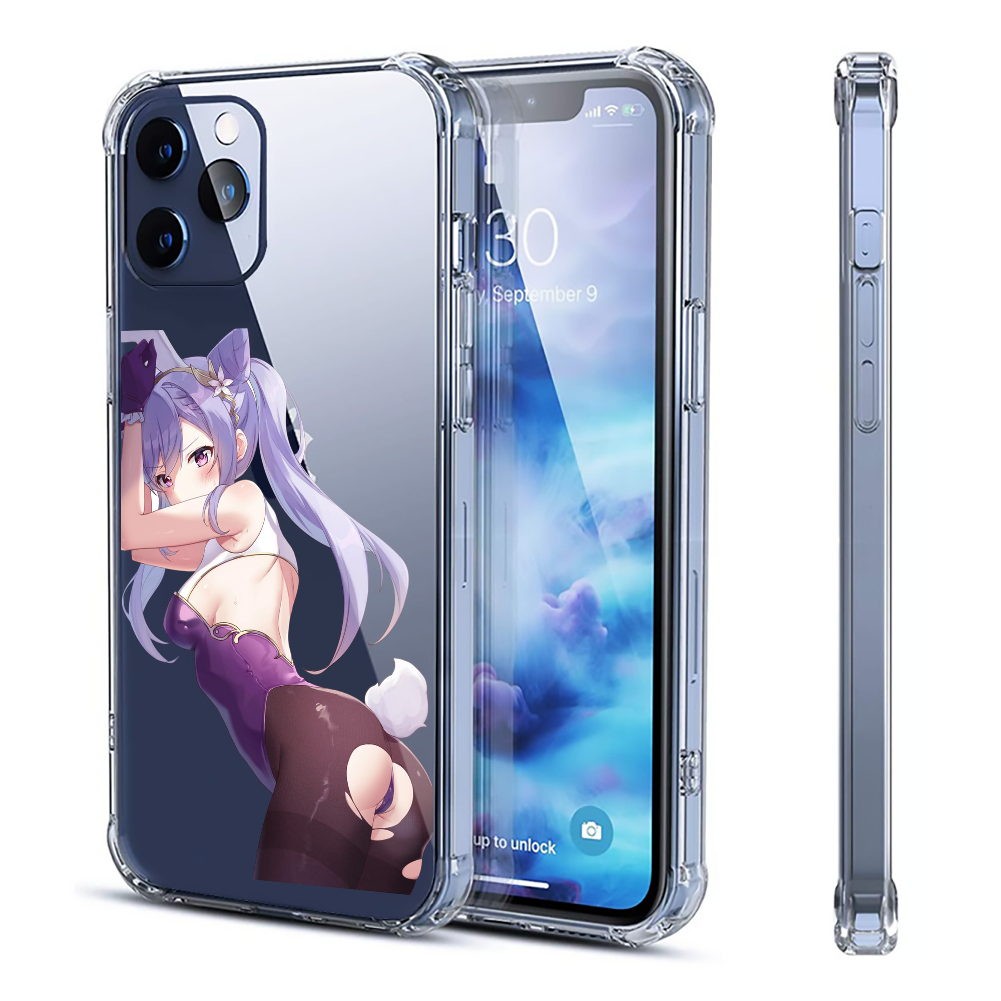 げんし神 刻晴 こくせい genshin Kokusei 【iPhone 12シリーズ対応】透明スマホケース（クリアソフトケース）